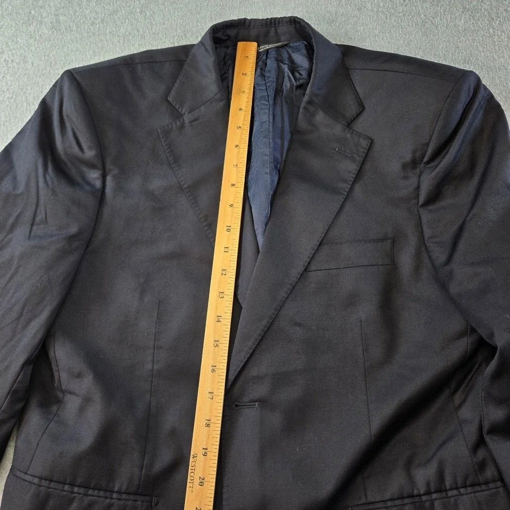 Ermenegildo Zegna Suit Jacket Mens 42 Navy Classic Fit Wool Viscose 2 Piece